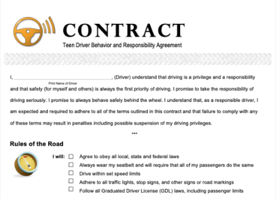 Teen Driving Contract