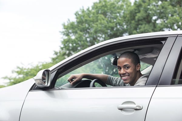 Confident teen driver