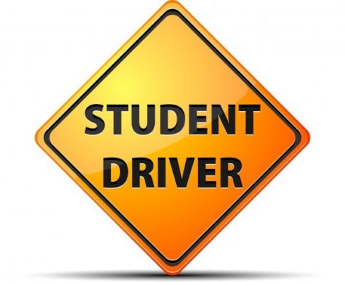 student driver caution sign