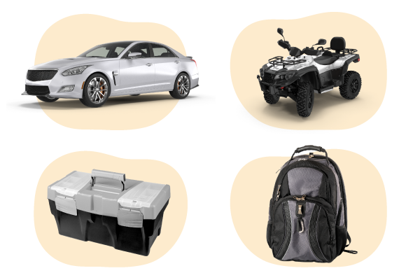 Car ATV cooler and backpack that mini can track