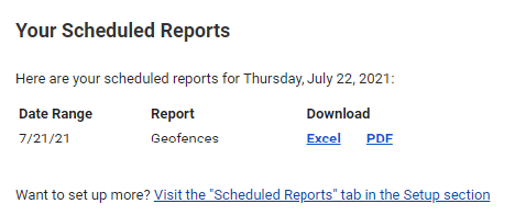 Scheduled Report Email